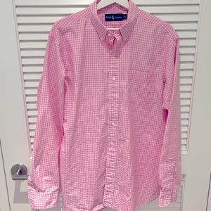 Ralph Lauren Men's Pink Gingham Buttondown (Large).